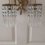1930's  Brass/Crystal Wall Light. Image 2