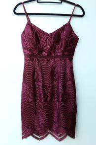 Guess Gianni embroidered mesh-inset dress