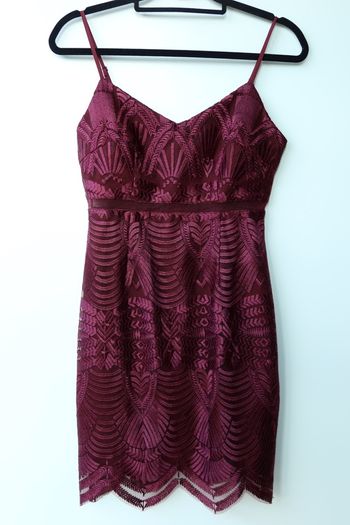 Guess Gianni embroidered mesh-inset dress