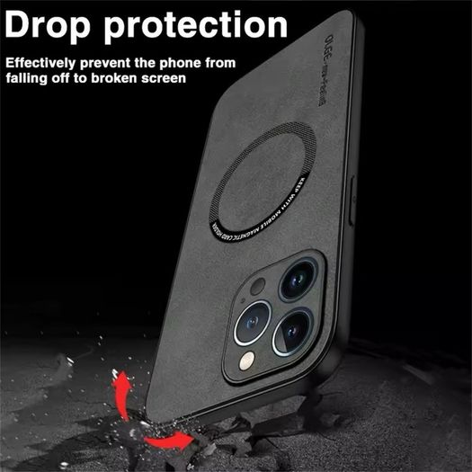 iPhone 12 Pro Max Case MagSafe Luxury Leather Shockproof Magnetic Wireless Charging Cover Green