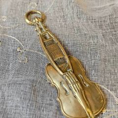 Rare Vintage Brass Violin Match Striker