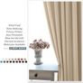 NEW SALE | Beige Thermal Curtains - Eyelet Short Cream Curtains Room Darkening & Noise Reducing Curtain Panels for Kitchen Bedroom, 2 PCs, Wide 46 inch by Drop 54 inch Image 4