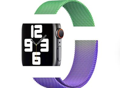 Apple Watch Purple Green Gradient Milanese Magnetic Strap 42mm 44mm 45mm 49mm