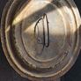 Antique Victorian Hat Box Metal Oval Brown Image 3