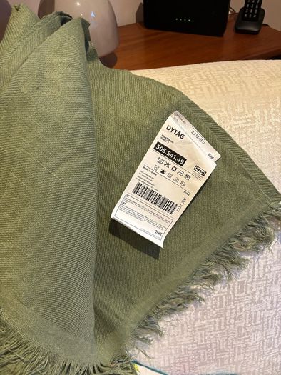 2 Table Lamps with brand new lamp shades ( &K Amsterdam ) and Free IKEA DYTAG green throw
