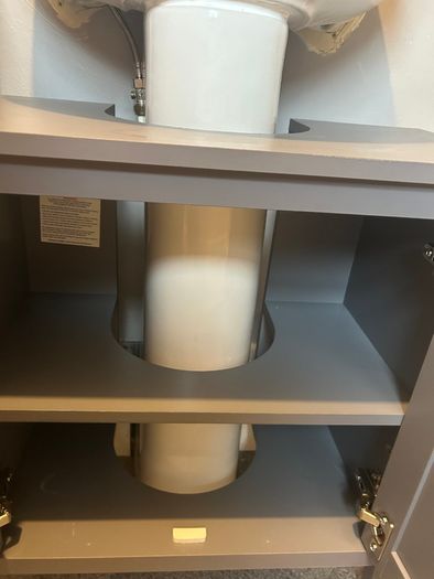 Grey bathroom vanity unit