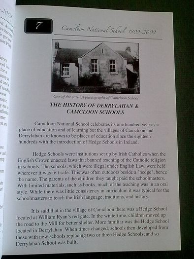A history of the schools and people of Camcloon area 1870-2009 Ireland Roscommon
