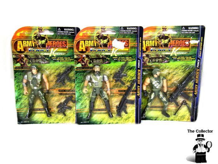 Lot of 3 Army Heroes Force Peacekeeper Figures