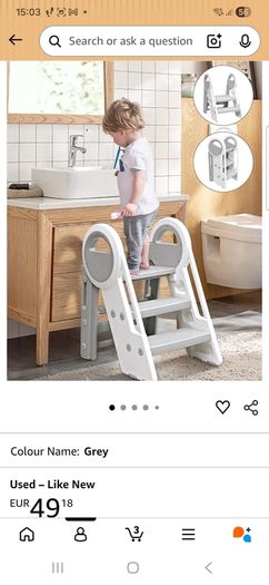 Kid Step Stool Plastic Toddler Step Stool for Kids Three Step Standing Tower for Kitchen Bathroom