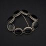 Vintage Signed Mexico Sterling Silver Onyx Chunky Bracelet Image 10