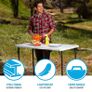 4 x 2 ft (122 x 61 cm) Rectangular Light Commercial Fold-in-Half Folding Table with 3 Adjustable Heights of 24/29/36 inch (FREE PIATAGE) Image 3