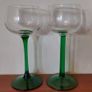 Fabulous Set of Four Vintage Retro Luminarc Long Emerald Green Stemmed Alsace White Wine Glasses, Made in France, Circa 1970, (Slim Tapered Stems) Image 9