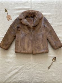 Vintage Julian Vard Genuine Fur Jacket Brown Size 12 Made in Ireland