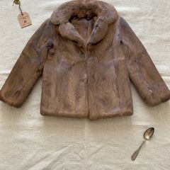 Vintage Julian Vard Genuine Fur Jacket Brown Size 12 Made in Ireland