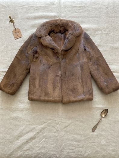 Vintage Julian Vard Genuine Fur Jacket Brown Size 12 Made in Ireland