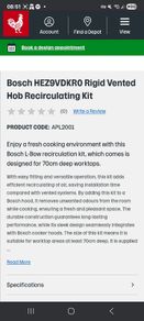 Bosch Vented Hob Recirculating Kit