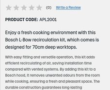 Bosch Vented Hob Recirculating Kit