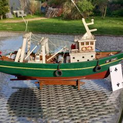 Handmade trawler boat, collectible,  D18