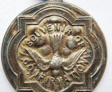 Vintage Irish Sterling Silver Holy Medal Confirmation Holy Spirit Power