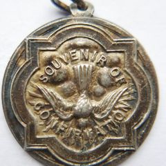 Vintage Irish Sterling Silver Holy Medal Confirmation Holy Spirit Power