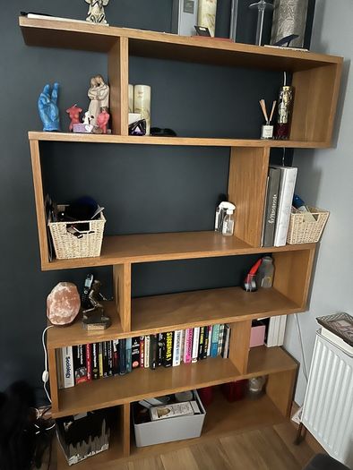 Oak shelving unit