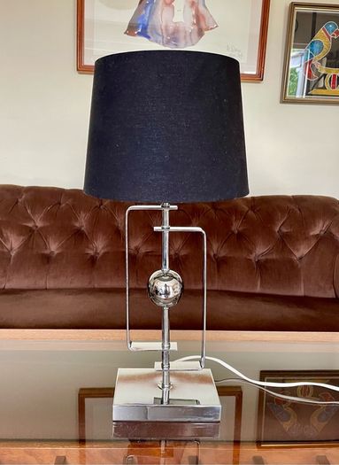Stylish Italian Style Repro Chrome Space Age MCM Table Lamp