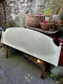 Solid wood double bed headboard