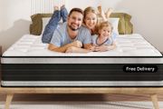 King Size Mattress Hybrid Mattress Medium Firm 150x200x30cm 12 inch, 2000 Pocket Springs, Gel Memory Foam, 7 Zone Support, Motion Isolation for Comfort Sleep