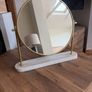 Round Marble & Gold Dressing Table Mirror (Large) Image 2