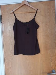 Dunnes Stores Brown Ruched Vest.  S. 20.  B.N.W.T.