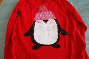 Girls christmas penguin top 6-7 yr
