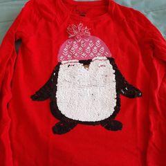Girls christmas penguin top 6-7 yr