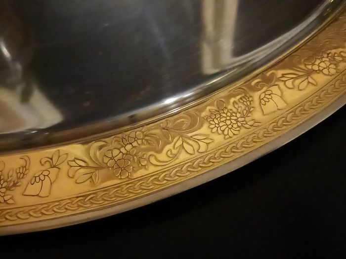 Vintage 24k stamped serving tray