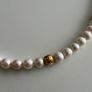 Pearl necklace w/ Gold beads Image 6