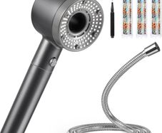 Hard Water Filter Shower Head with 3 Filter, Shower Head and Hose 1.5M, High Pressure Shower Heads with 5 Modes for Home Bathroom Accessory