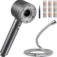 Hard Water Filter Shower Head with 3 Filter, Shower Head and Hose 1.5M, High Pressure Shower Heads with 5 Modes for Home Bathroom Accessory