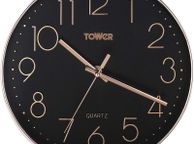 main image for ad Rose Gold Wall Clock, Black 30 cm T878500RB