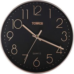 Rose Gold Wall Clock, Black 30 cm T878500RB