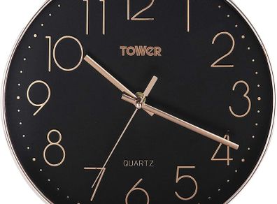 Rose Gold Wall Clock, Black 30 cm T878500RB