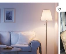 ikea tall floor lamp nickel-plated/white