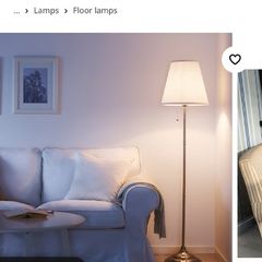 ikea tall floor lamp nickel-plated/white