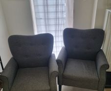Grey armchairs