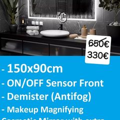 LED Bathroom Mirror 150x90cm Antifog Demister