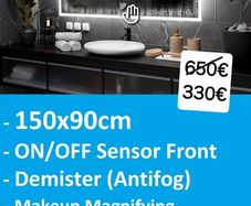 LED Bathroom Mirror Sensor Fog Free Makeup Cosmetic Bright Light