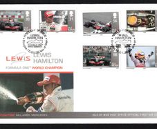 2009 Isle of Man 2008 Formula One World Champion Lewis Hamilton Commemorative Stamps First Day Cover (FDC)