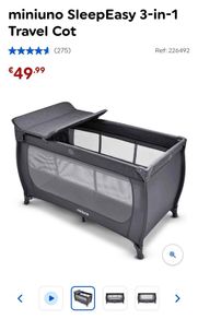 Miniuno sleep easy travel cot