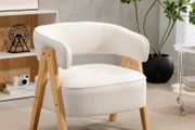 Boucle fabric lounge chair, padded armchair