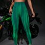 Reflective Green Tie Dye Wideband Waist Sports Leggings, size 10 Image 4