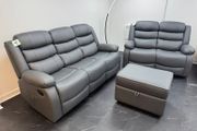 Roma 3+2 Manual Leather Recliner Sofa Set
