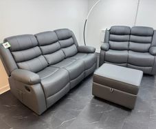 Roma 3+2 Manual Leather Recliner Sofa Set